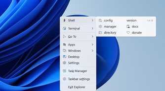 Manager option Nileshot Shell settings window.
