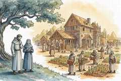 NotebookLM's video maker with a priest next to a nun and people building a community