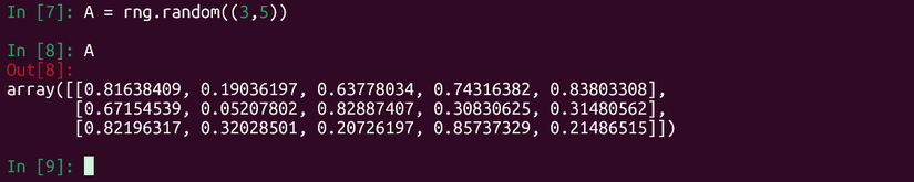 Случайная матрица, созданная NumPy.