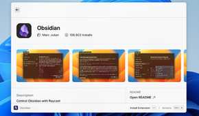 Obsidian extension on the Raycast store.