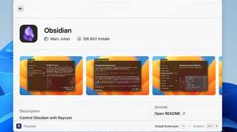 Obsidian extension on the Raycast store.