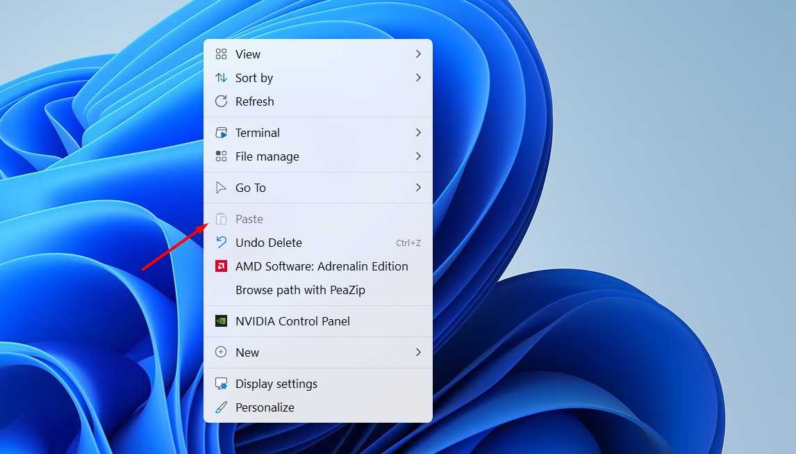 Paste option available in Context menu-1