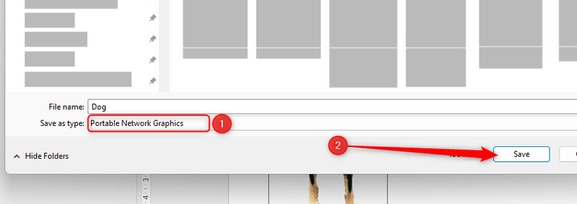 Portable Network Graphics is selected in the PowerPoint Save As dialog box.