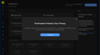 Portmaster quick setup process.