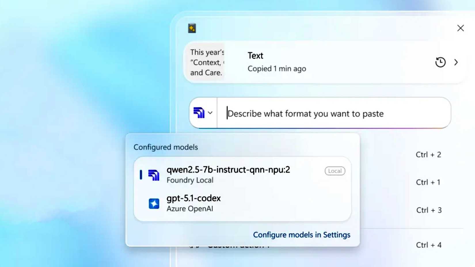 PowerToys 0.96 mostrando um novo recurso de colagem de descrição
