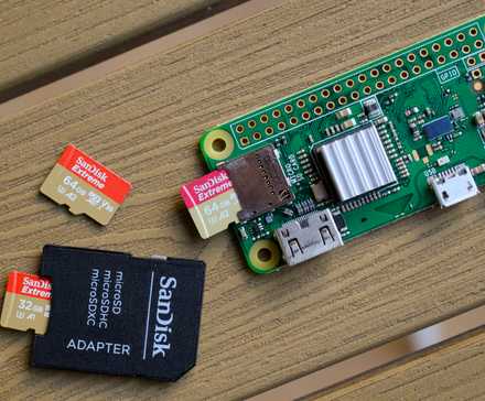Raspberry Pi Zero W with microSD cards