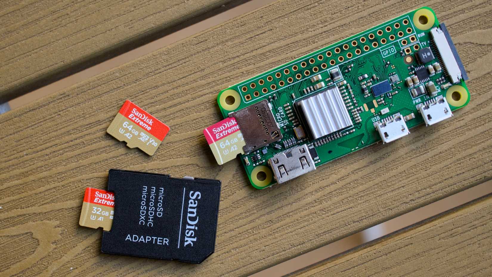 Raspberry Pi Zero W with microSD cards