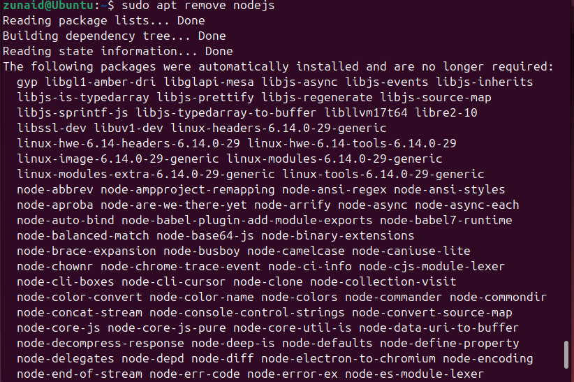 Removendo um pacote do Linux usando o gerenciador de pacotes.