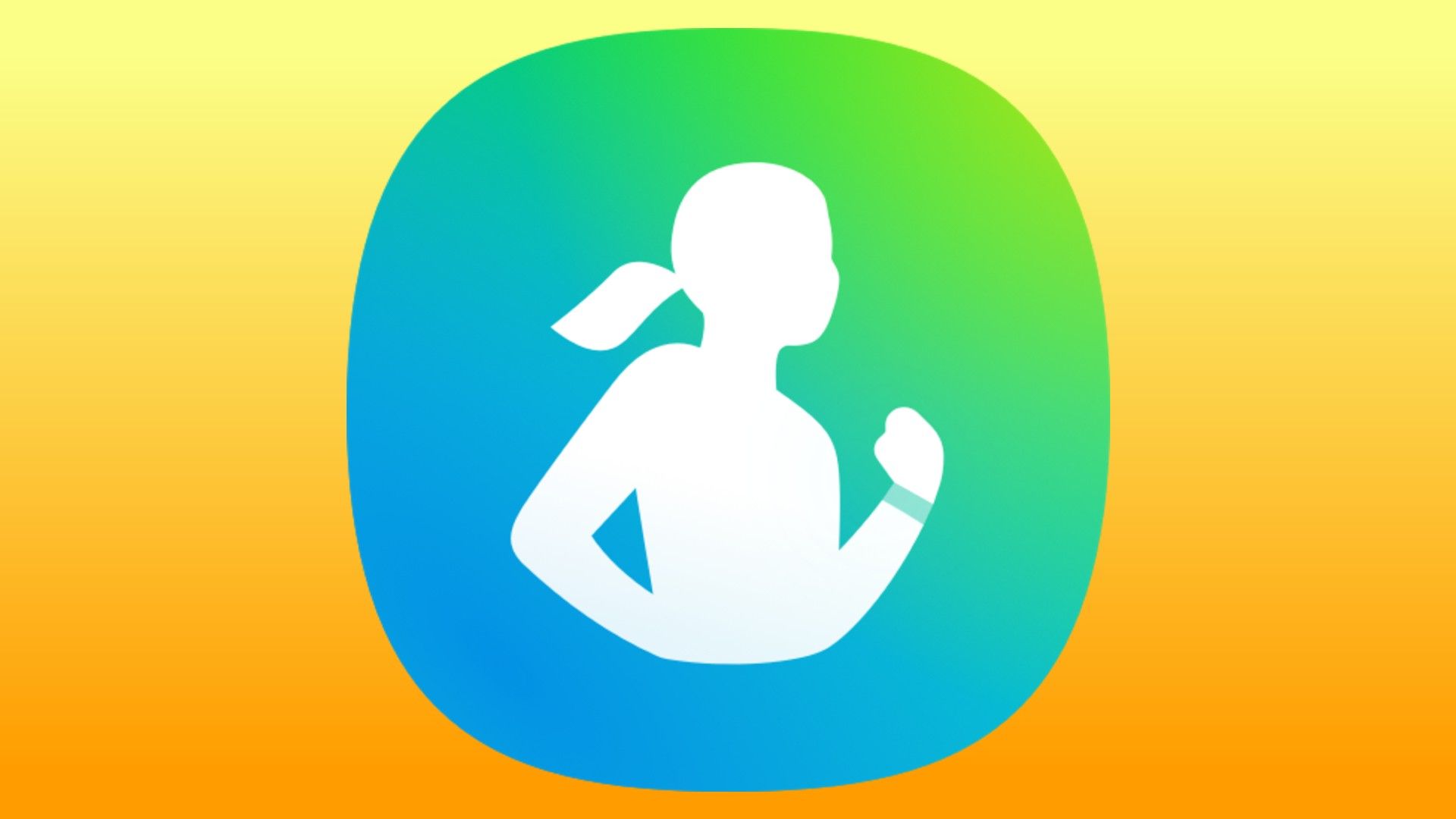 Samsung Health Logo on a yellow and orange gradiant background