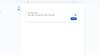 The help me write prompt on a Chromebook in Google Docs with a prompt about writing a poem.