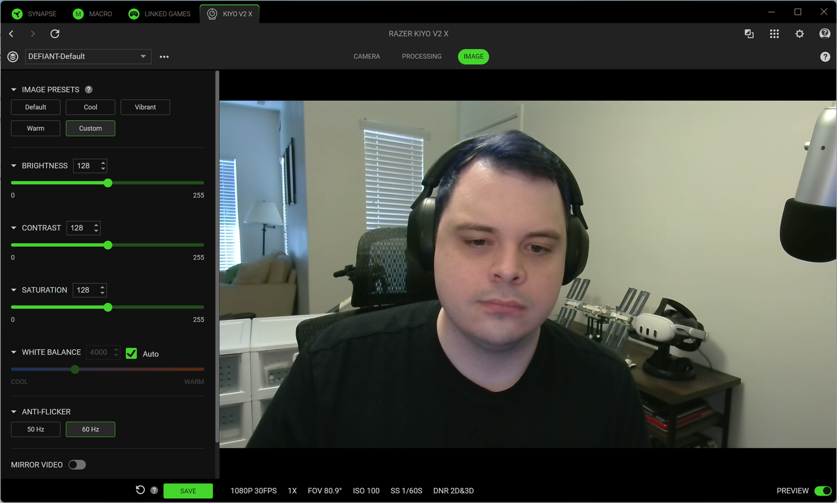 Screenshot of Razer Synapse software