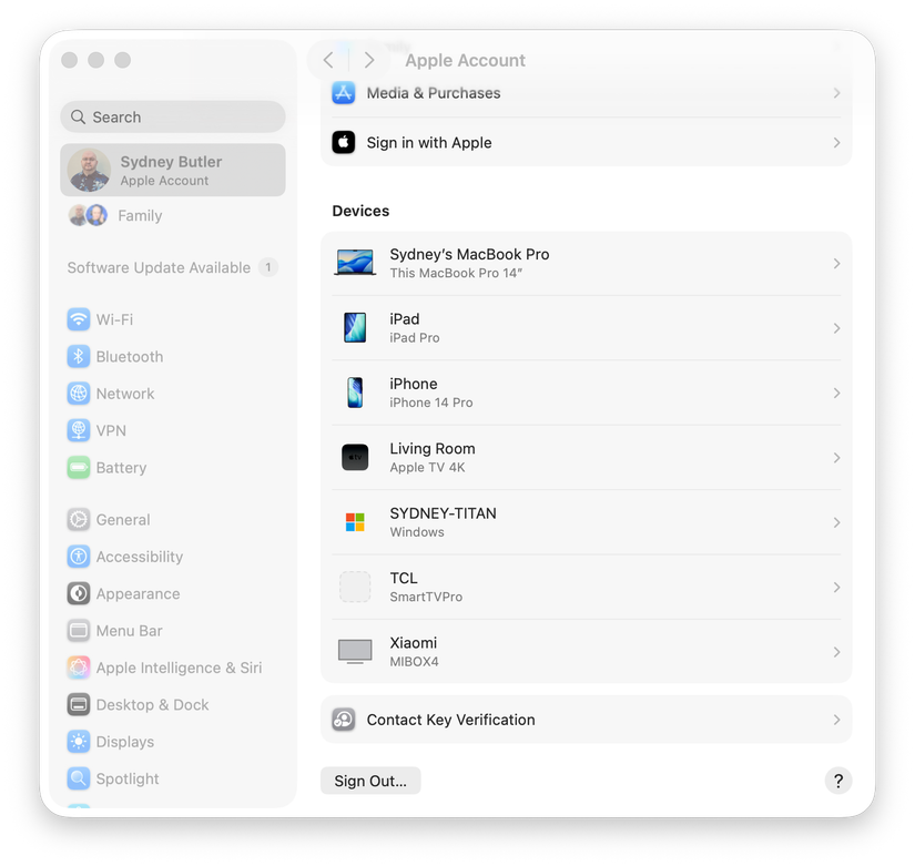 Removing unknown device logins in macOS.