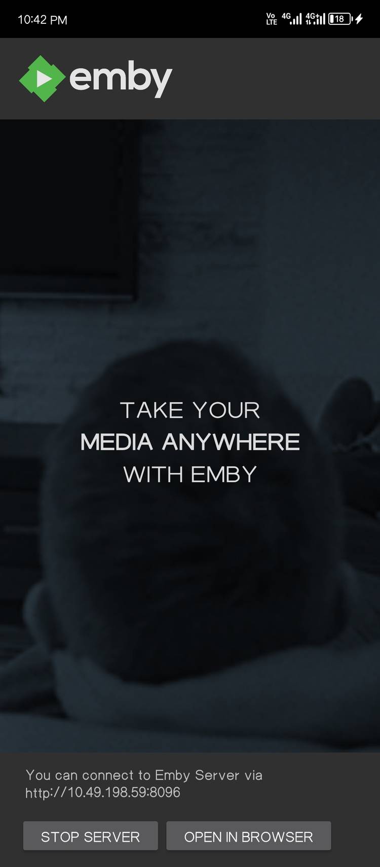 Emby server running on Android.