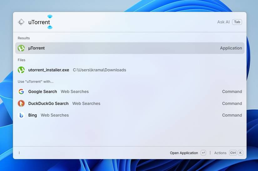 Procurando arquivos no Raycast.