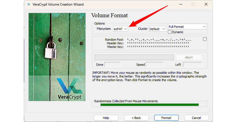 Set the volume format to something portable and universal.