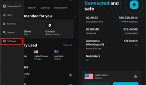 Surfshark kill switch settings step 1
