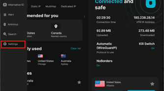 Surfshark kill switch settings step 1
