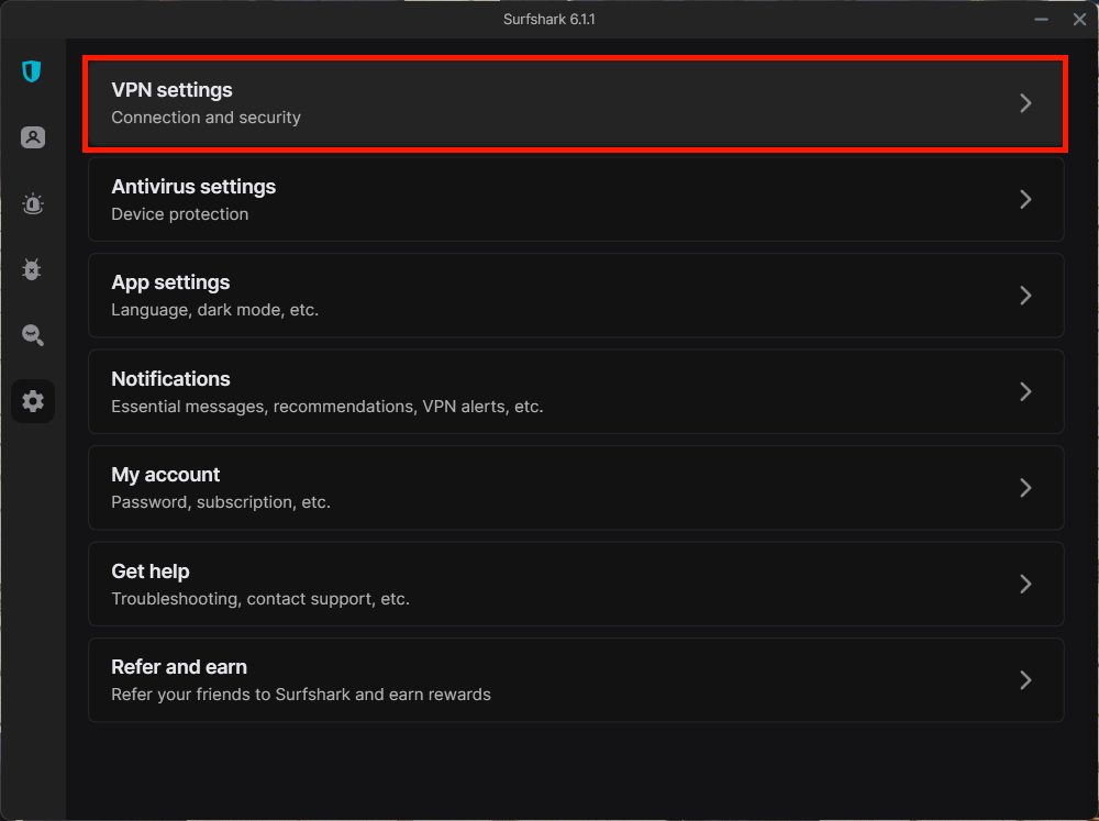 Surfshark kill switch settings step 2