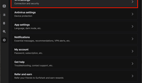 Surfshark kill switch settings step 2