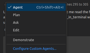 The agent picker in VS Code