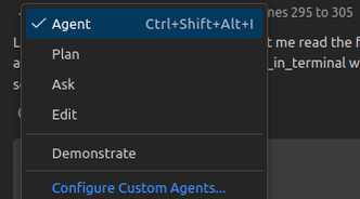 The agent picker in VS Code