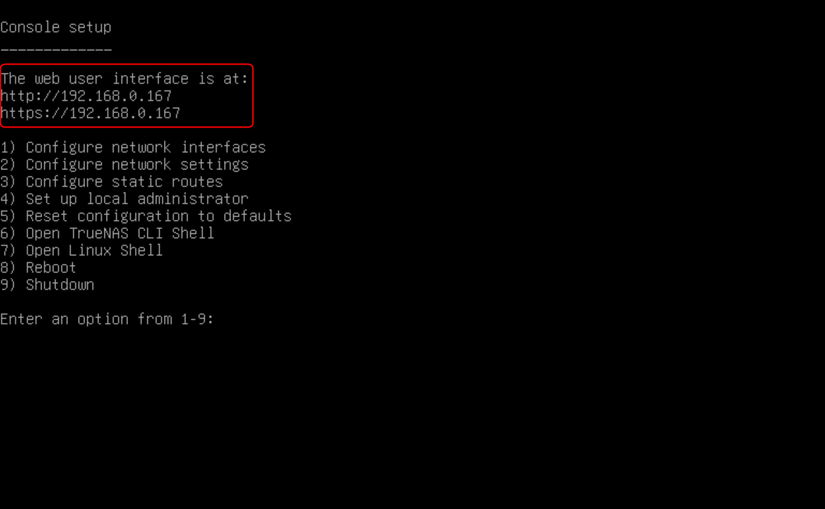 The IP address of the TrueNAS server.