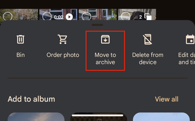 The Move to Archive option.