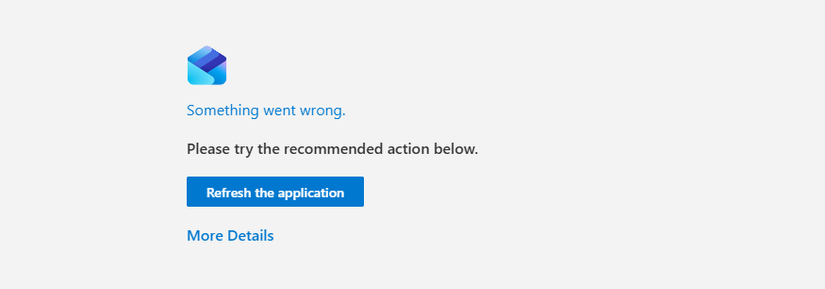 The Something Went Wrong page that appears when you open New Outlook on Windows without an internet connection.