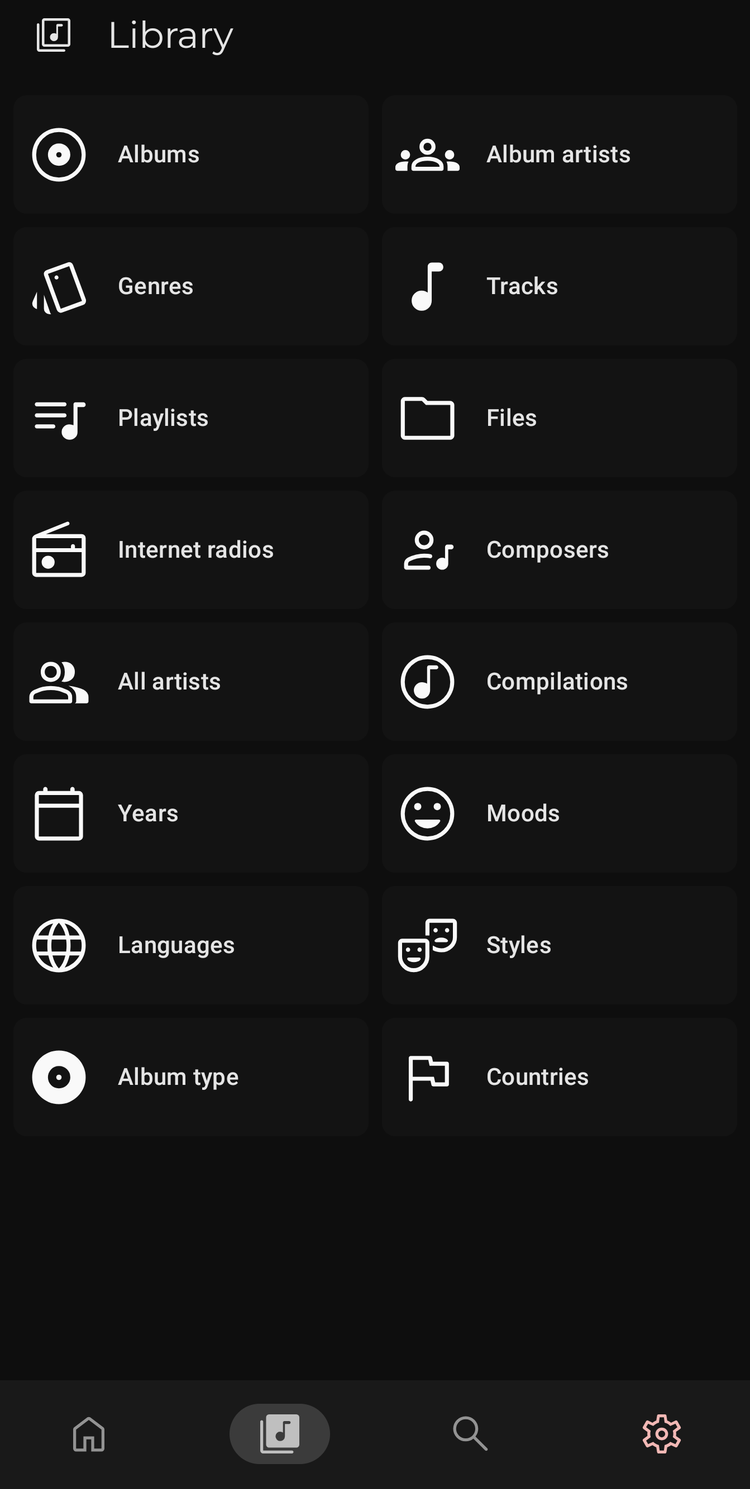 The main interface of the Symfonium application. 