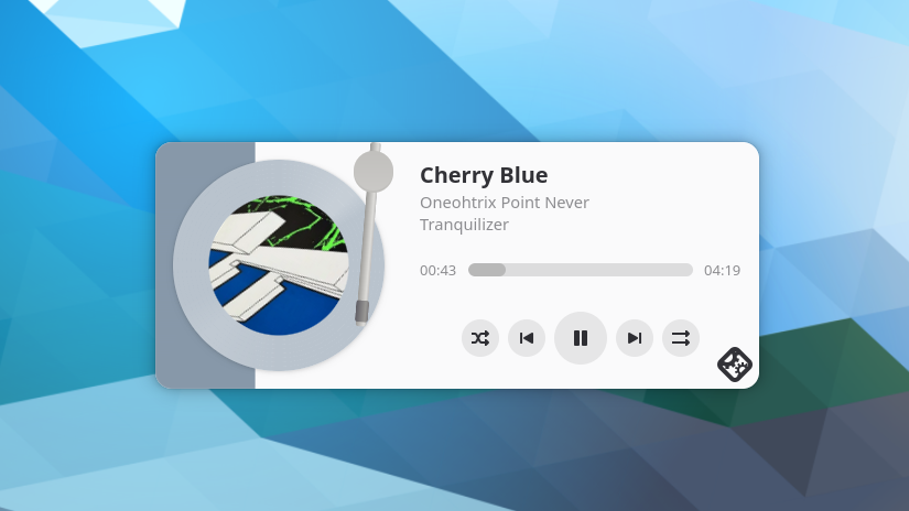 The Turntable app scrobbling a song.