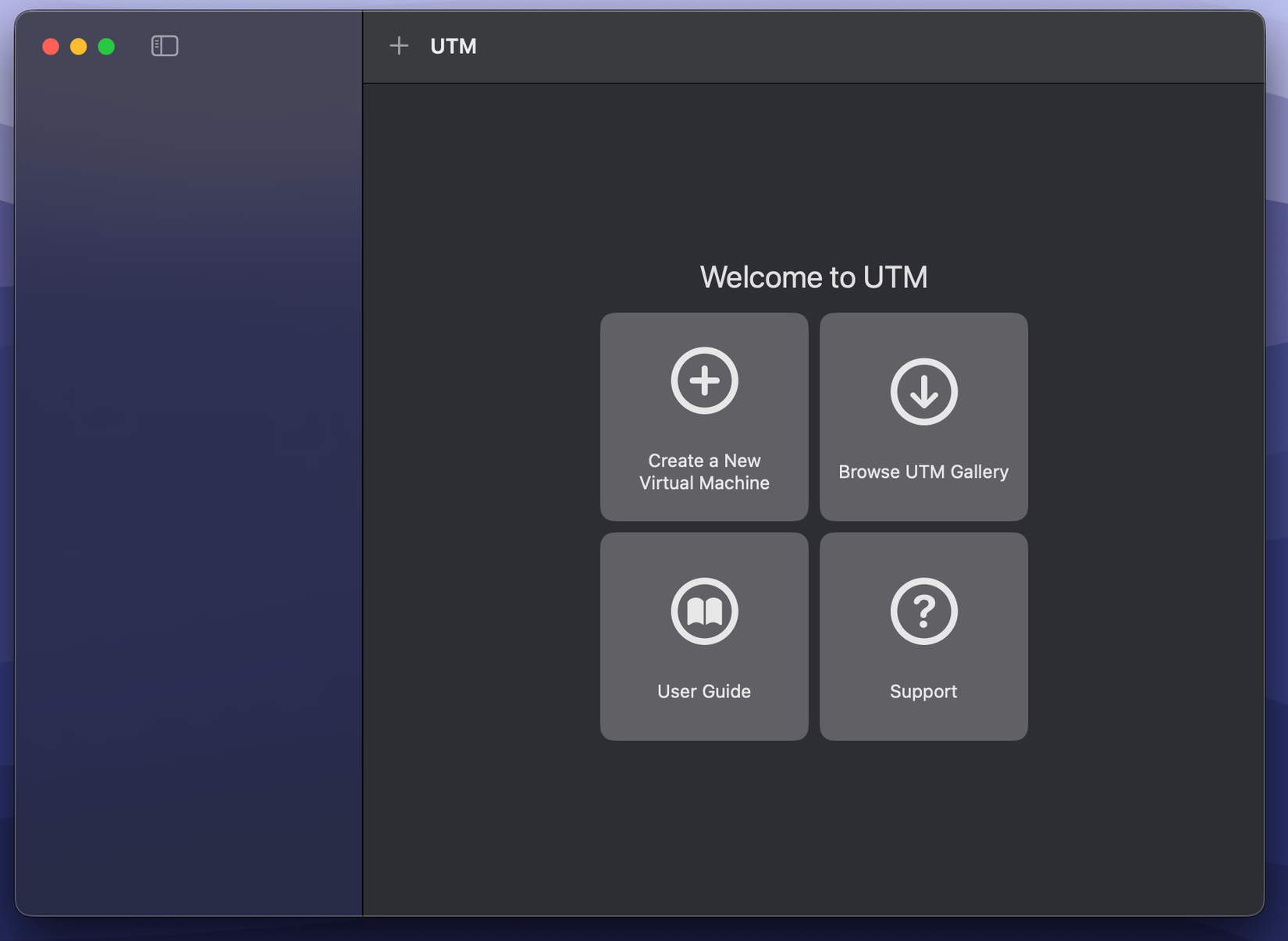 The UTM main screen.