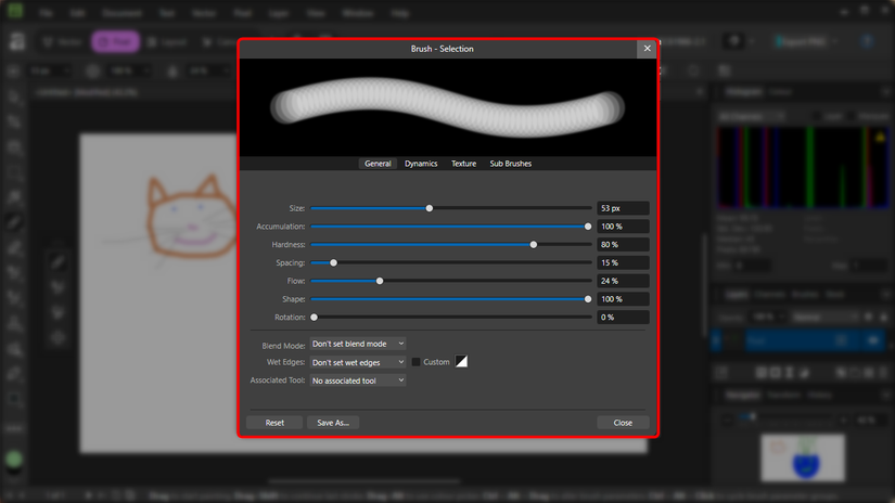 As maneiras pelas quais você pode alterar o comportamento do pincel.