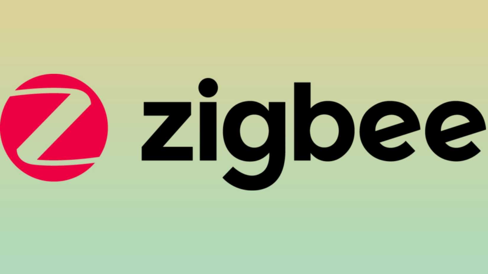 The Zigbee Logo on a gradiant yellowish background.
