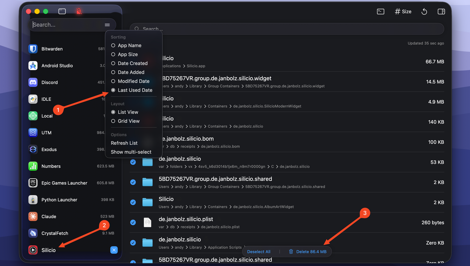 Uninstall apps with Pearcleaner.