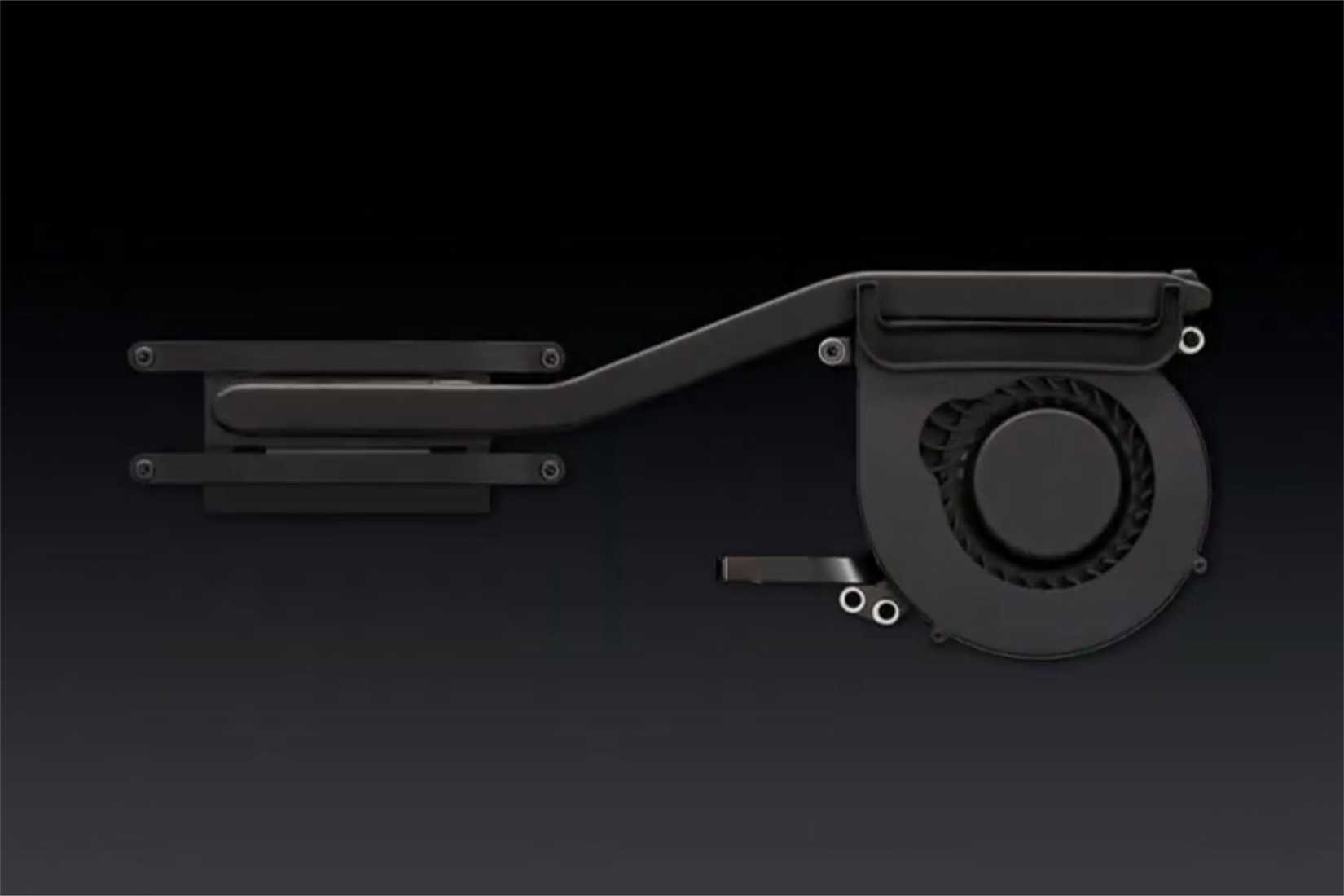 Fan component inside the MacBook.