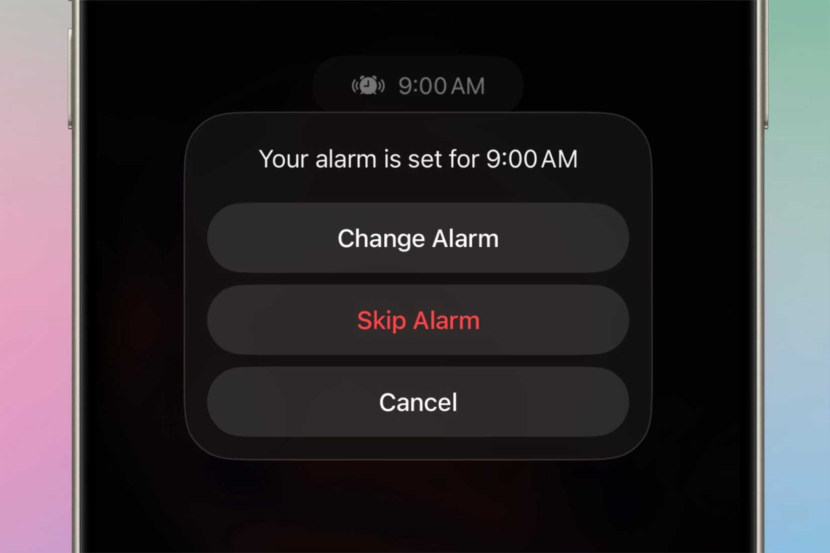 Skipping the following day's alarm when in sleep mode.