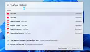 Using a quicklink in Raycast.