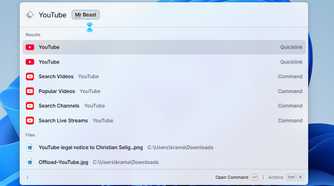 Using a quicklink in Raycast.