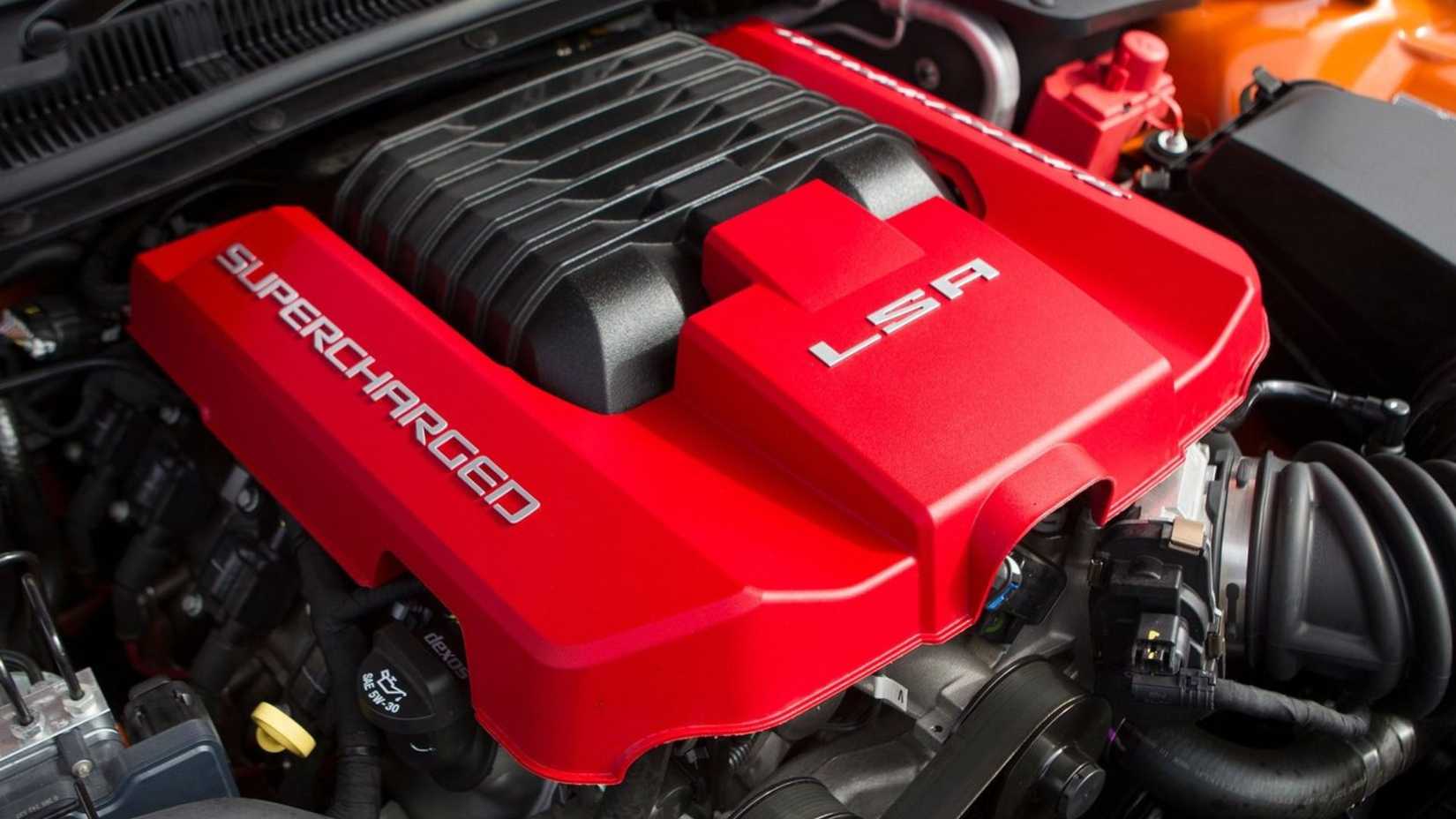 Shot of the engine under the hood of a 2014 Vauxhall VXR8.