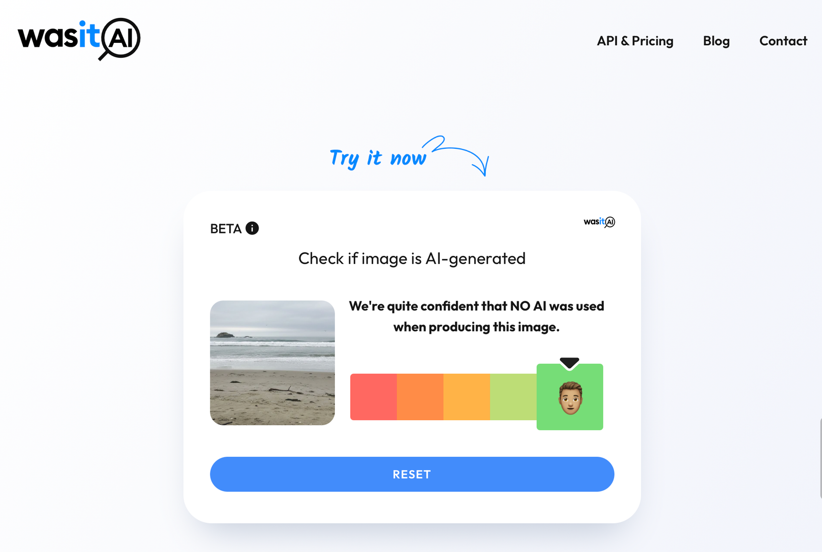 WasItAI image detector.