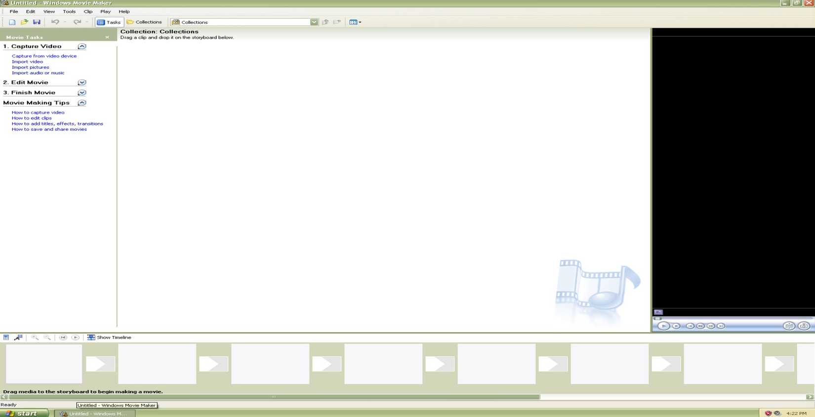Windows Movie Maker no Windows XP.