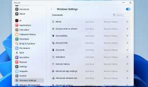 Windows Settings option in Raycast.