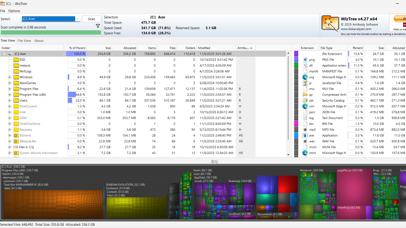 WizTree: The fast & free storage manager that beats windows built-In tools