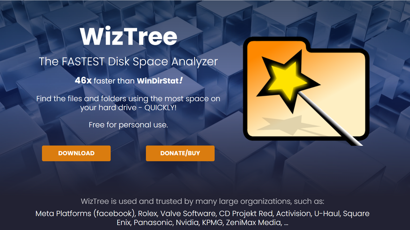 A página de download do WizTree.