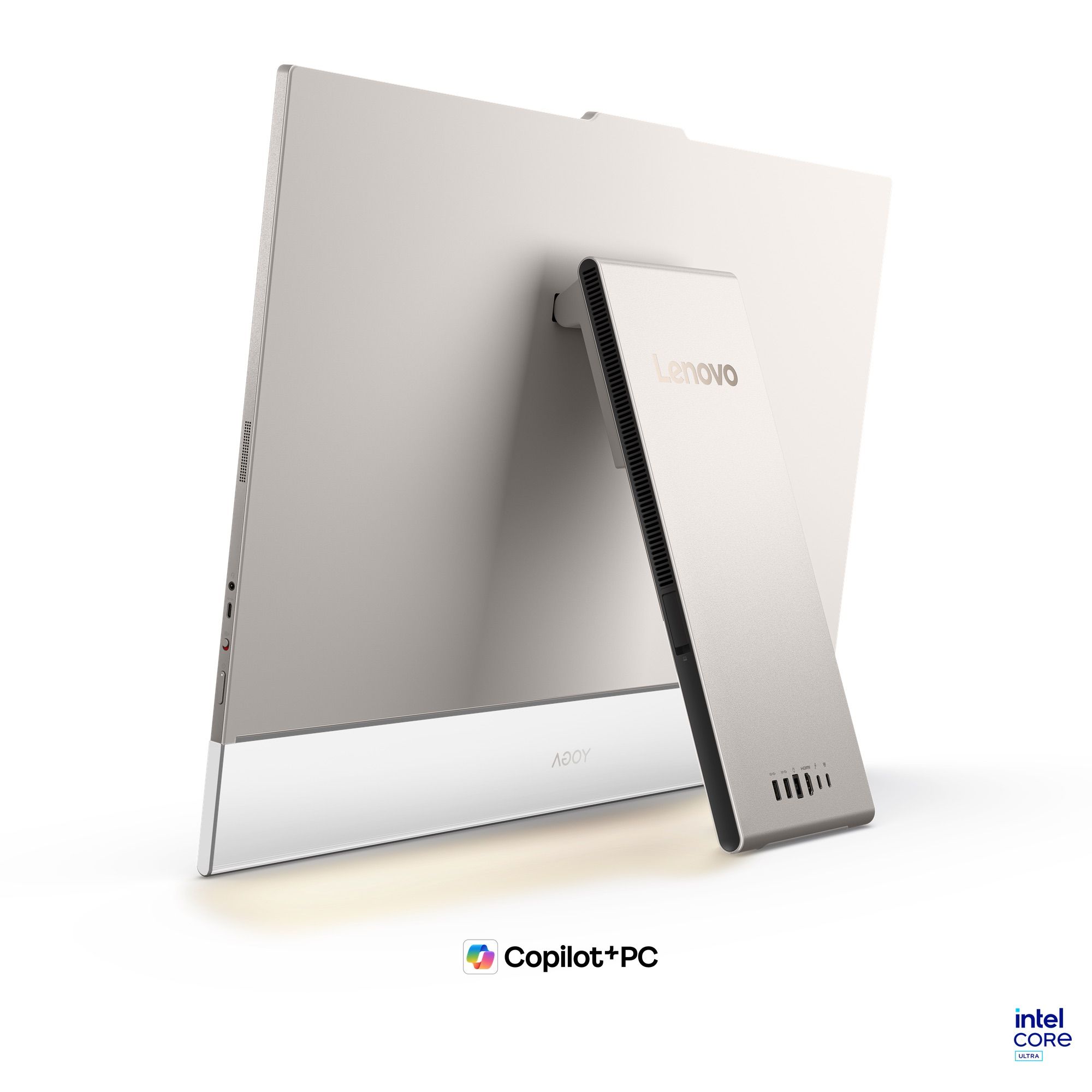 This Lenovo all-in-one PC desktop has ambient lighting and a 32-inch OLED