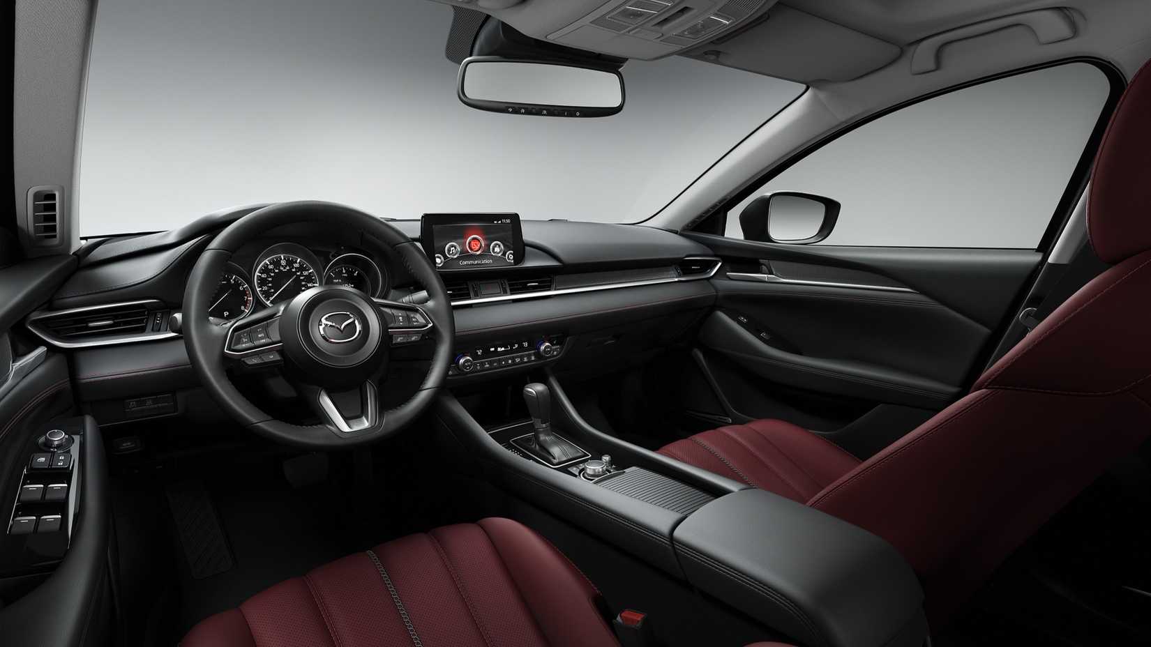 Interior shot of the dashboard in a 2018 Mazda 6