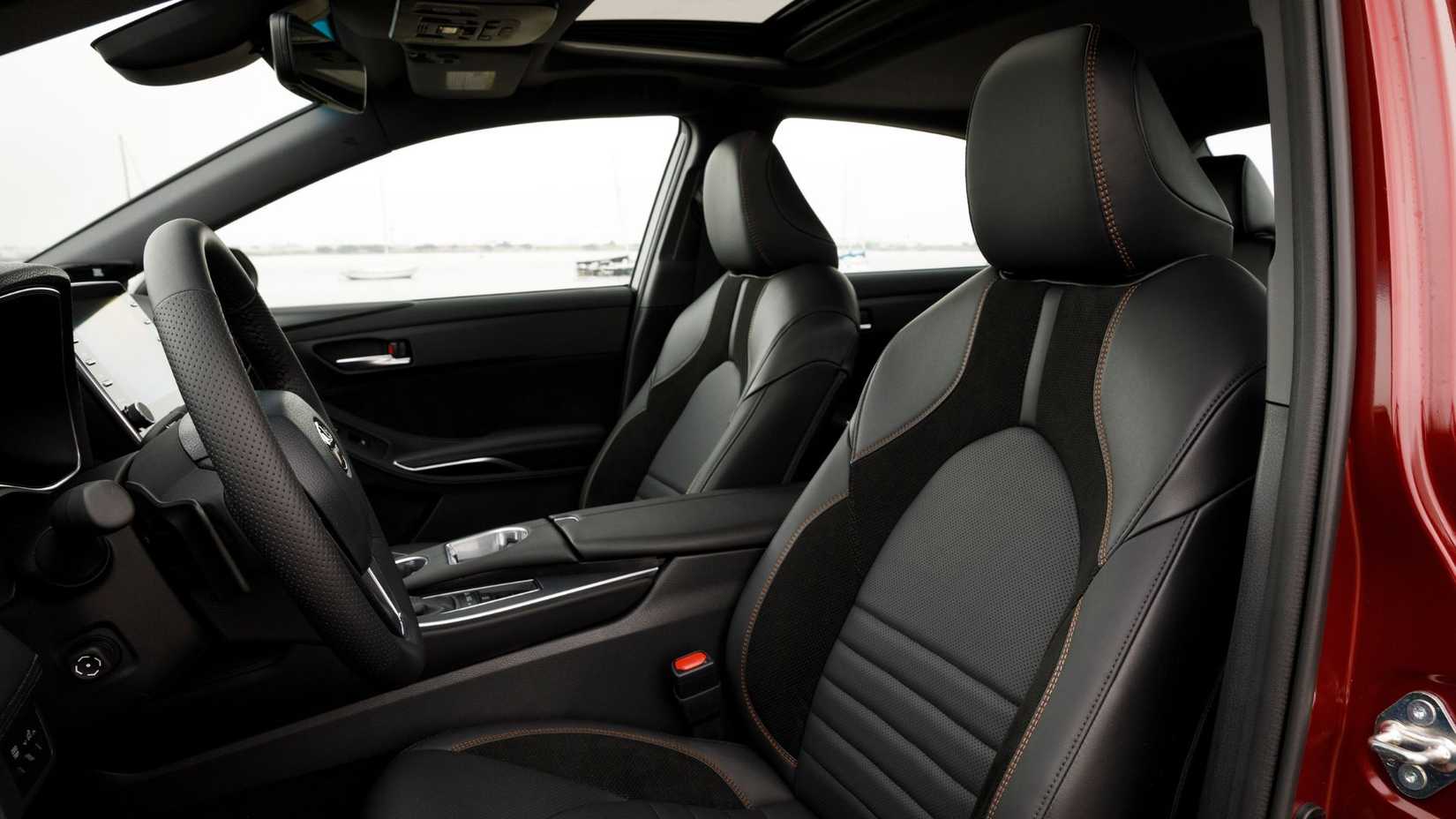 Close-up shot of the interior inside the cabin of a 2022 Toyota Avalon Touring.