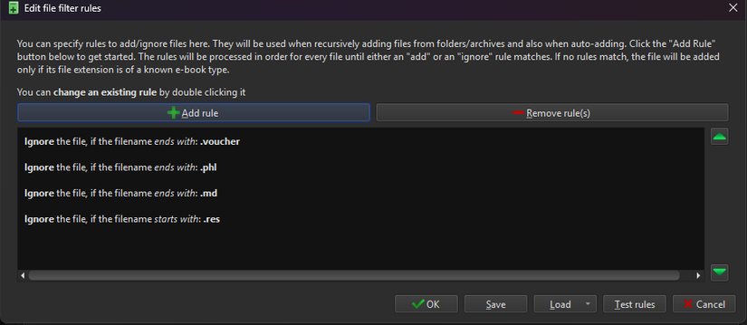 2025-12-03 14_05_12-calibre - Preferências - Adicionando livros