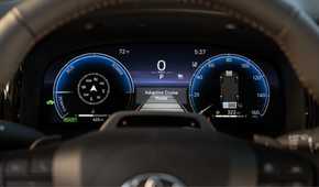 Close-up shot of the digital instrument cluster in a 2026 Toyota Camry XSE.