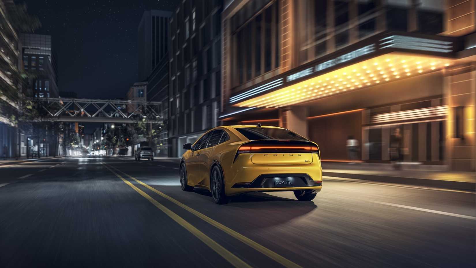 Rear 3/4 shot of a 2026 Toyota Prius